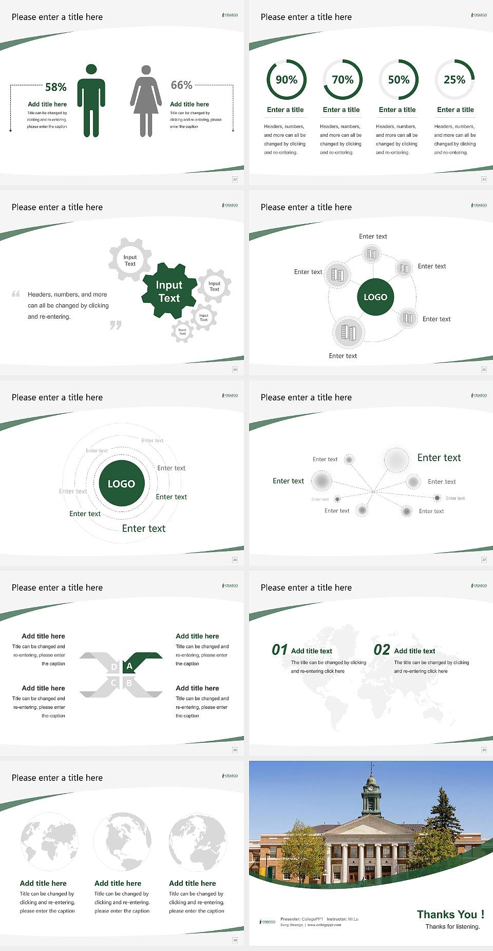 Suny Oswego Course/Courseware Creation PPT Template4:3 ratio PPT effect preview image4