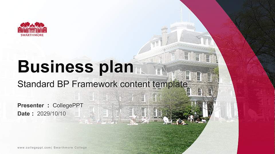 Swarthmore College Competition/Entrepreneurship Contest PPT Template16:9 ratio PPT effect preview image