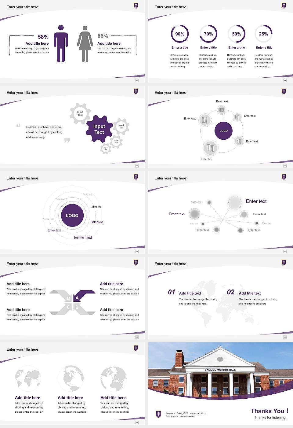 Taylor University Course/Courseware Creation PPT Template16:9 ratio PPT effect preview image4