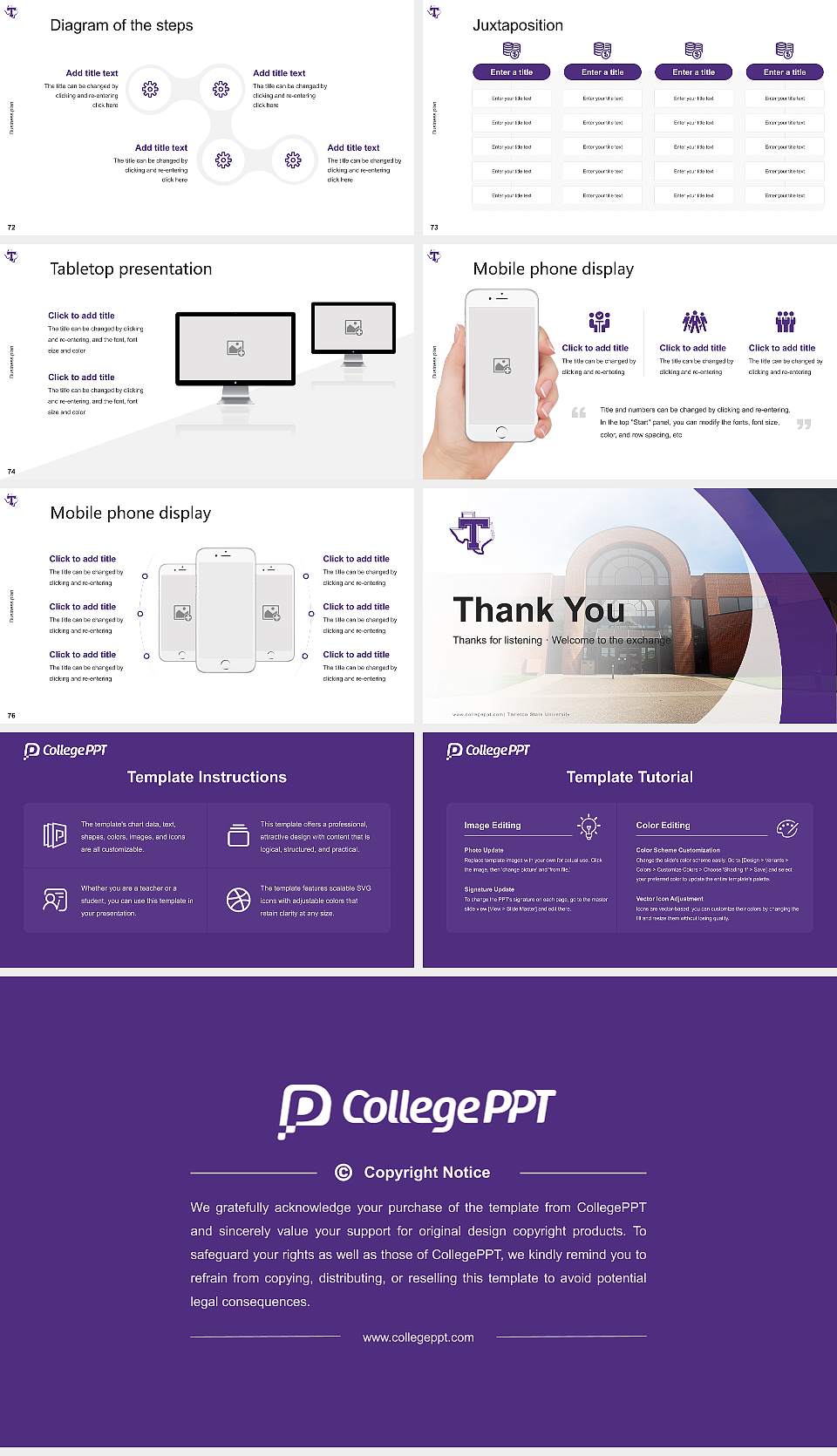 Tarleton State University Competition/Entrepreneurship Contest PPT Template16:9 ratio PPT effect preview image9