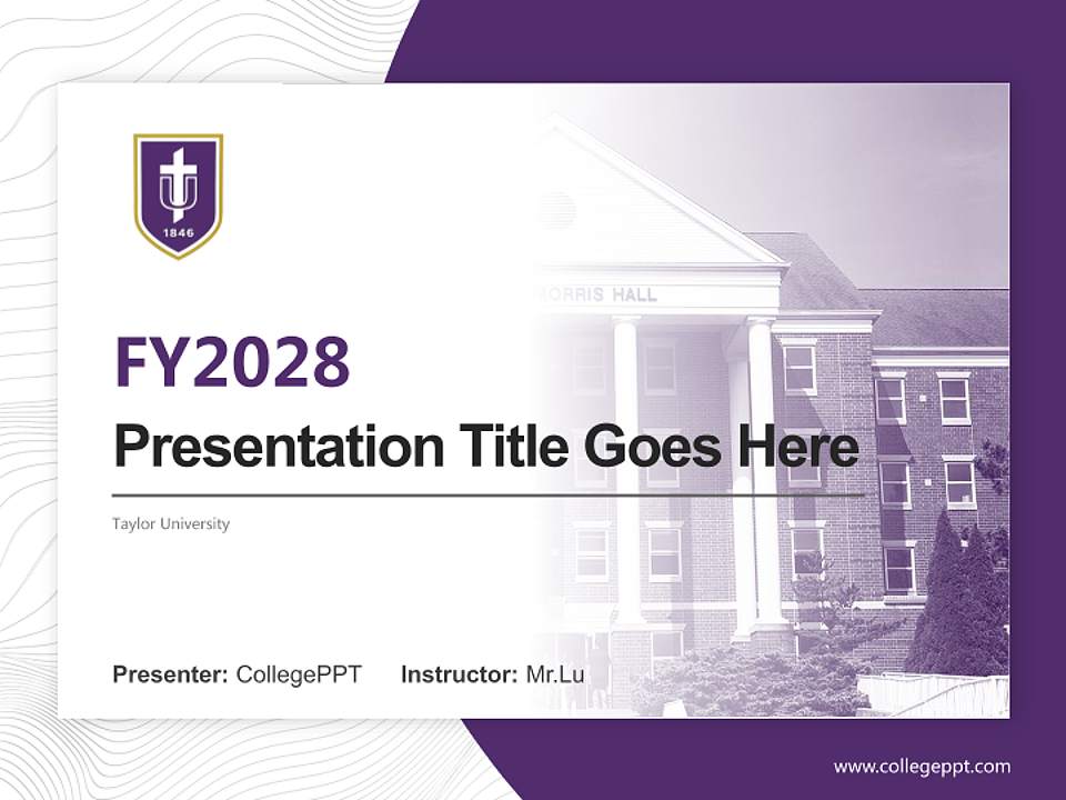 Taylor University Academic Presentation/Research Findings Report PPT Template4:3 ratio PPT effect preview image5