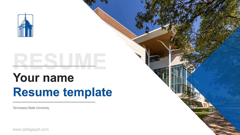 Tennessee State University Resume PPT Template16:9 ratio PPT effect preview image