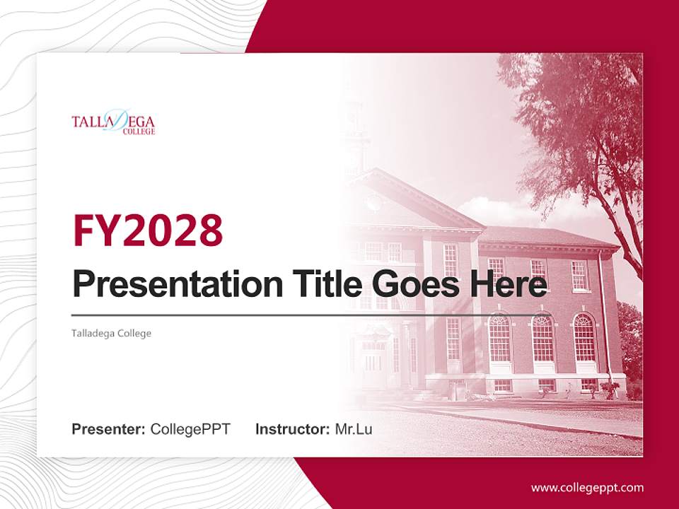 Talladega College Academic Presentation/Research Findings Report PPT Template4:3 ratio PPT effect preview image5