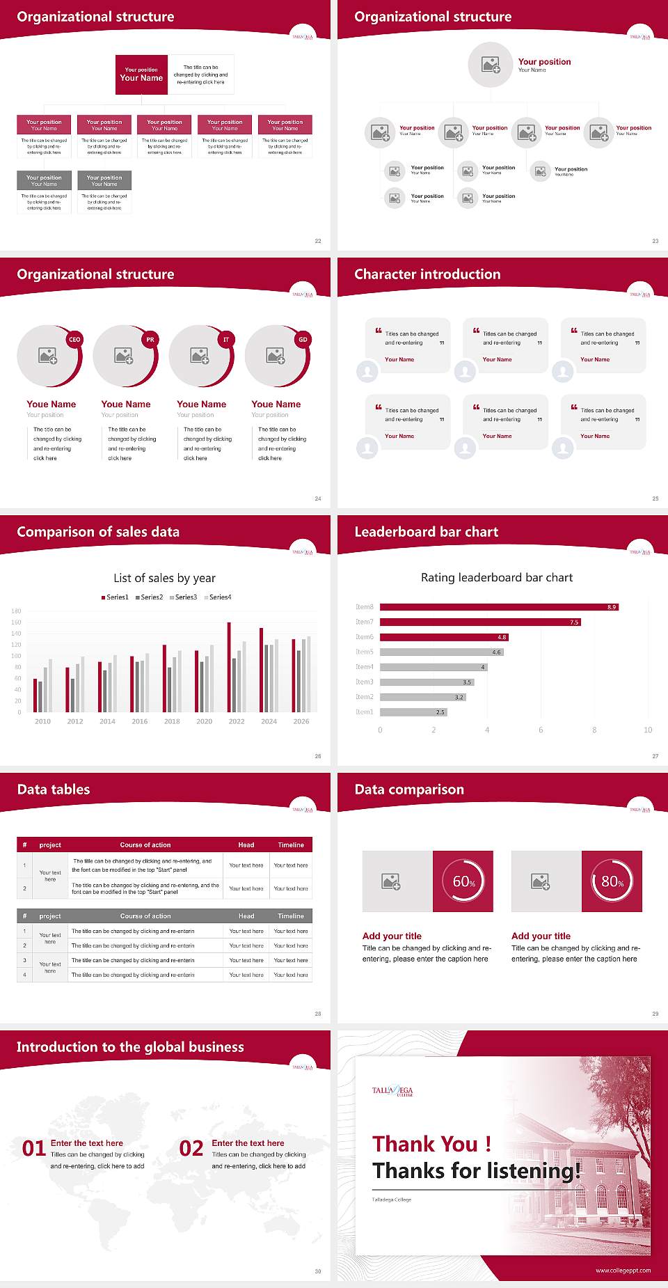 Talladega College Academic Presentation/Research Findings Report PPT Template4:3 ratio PPT effect preview image4