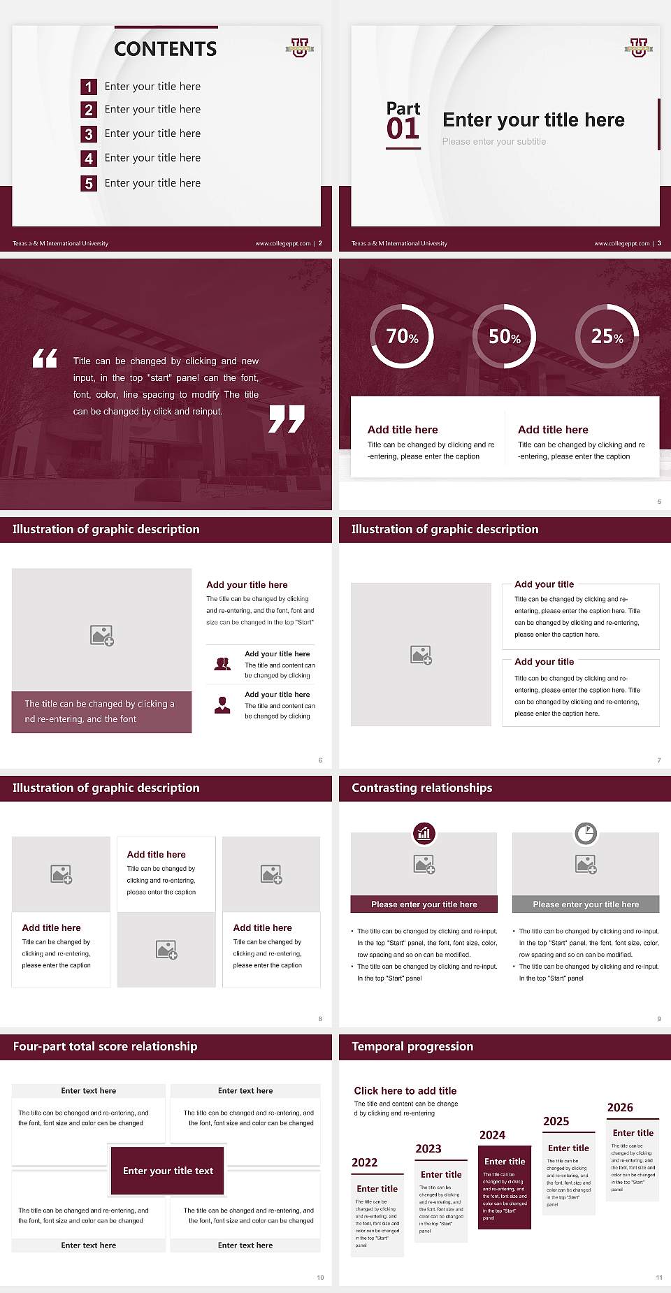 Texas a & M International University Thesis Proposal/Graduation Defense PPT Template4:3 ratio PPT effect preview image2