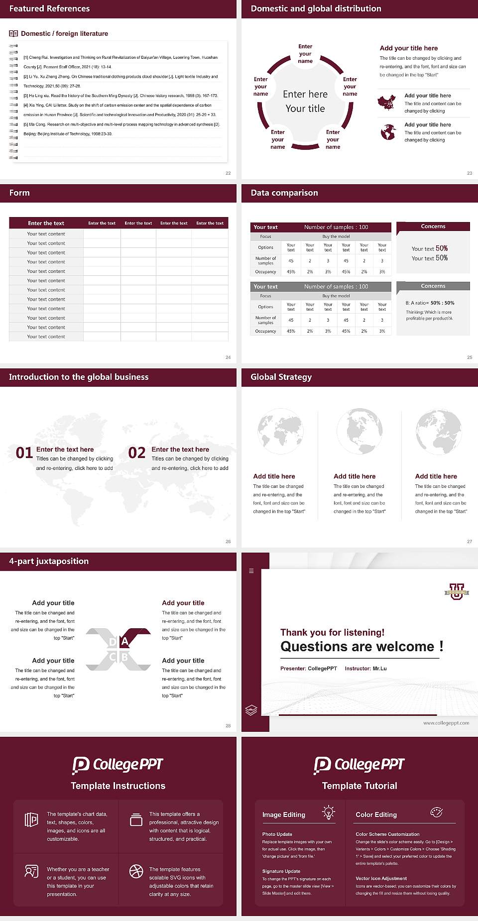 Texas a & M International University Thesis Proposal/Graduation Defense PPT Template4:3 ratio PPT effect preview image4