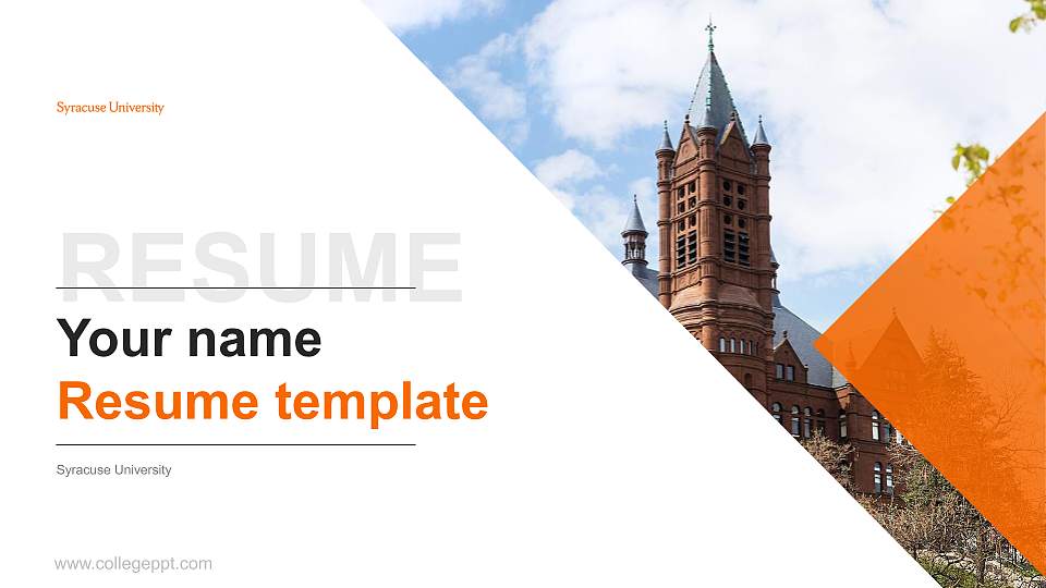 Syracuse University Resume PPT Template16:9 ratio PPT effect preview image