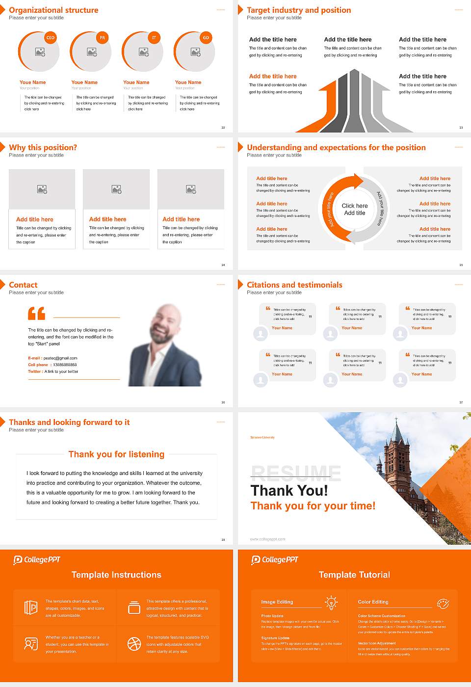 Syracuse University Resume PPT Template16:9 ratio PPT effect preview image4