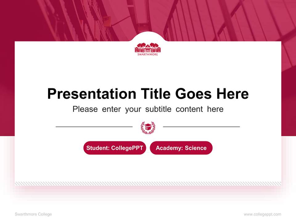 Swarthmore College National Scholarship Defense PPT Template4:3 ratio PPT effect preview image4