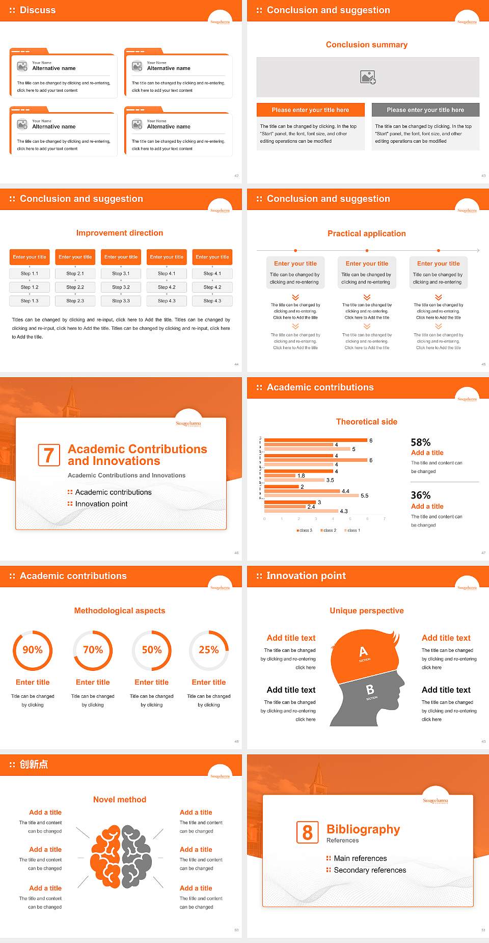 Susquehanna University Graduation Thesis Defense PPT Template4:3 ratio PPT effect preview image6