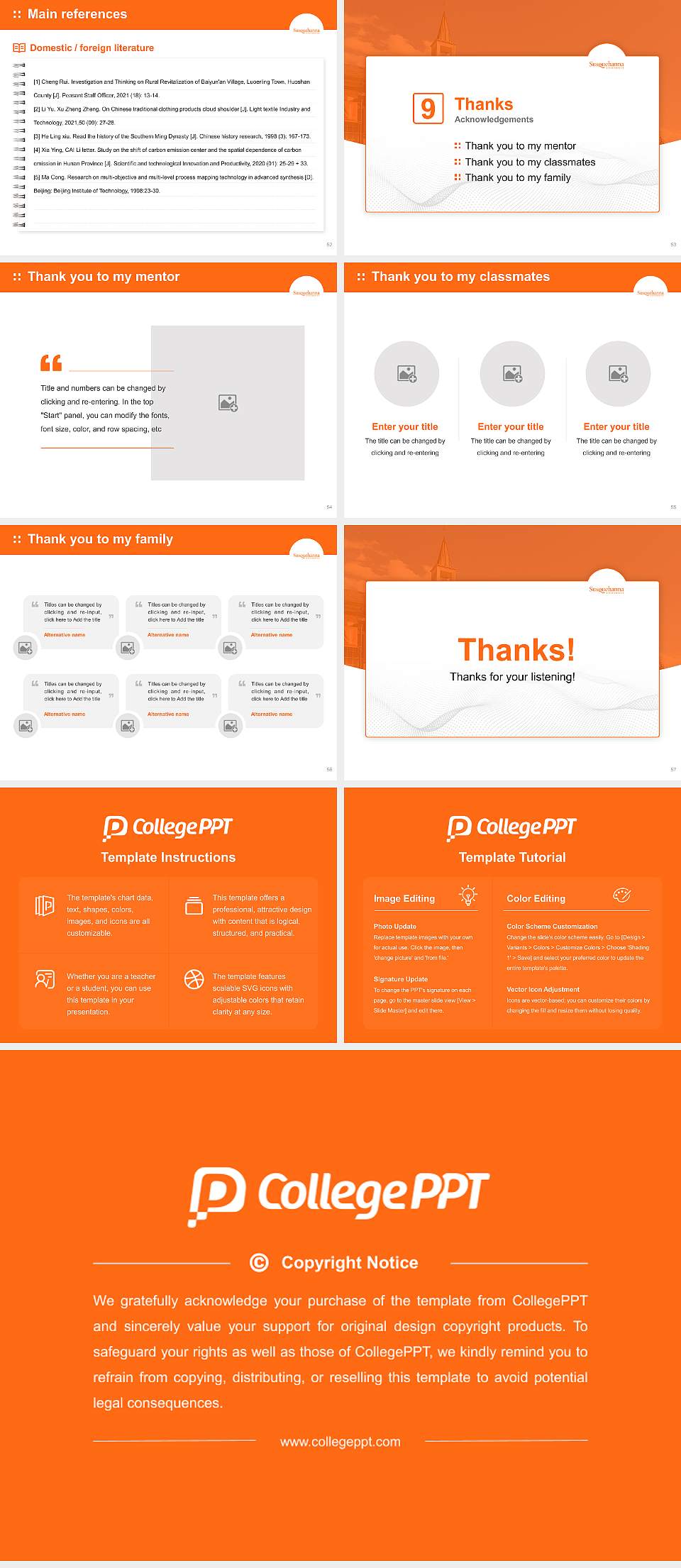 Susquehanna University Graduation Thesis Defense PPT Template4:3 ratio PPT effect preview image7