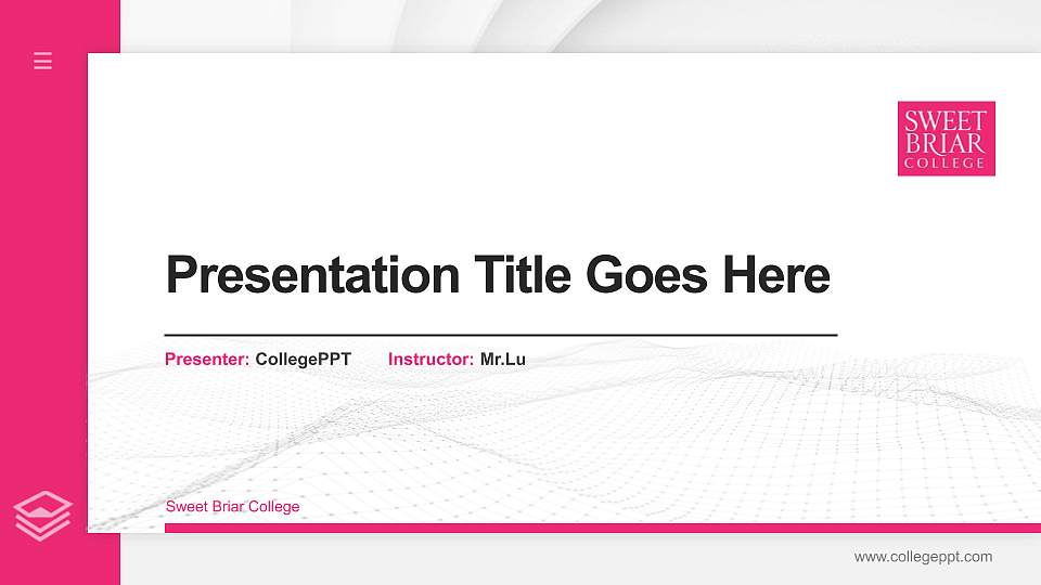Sweet Briar College Thesis Proposal/Graduation Defense PPT Template16:9 ratio PPT effect preview image