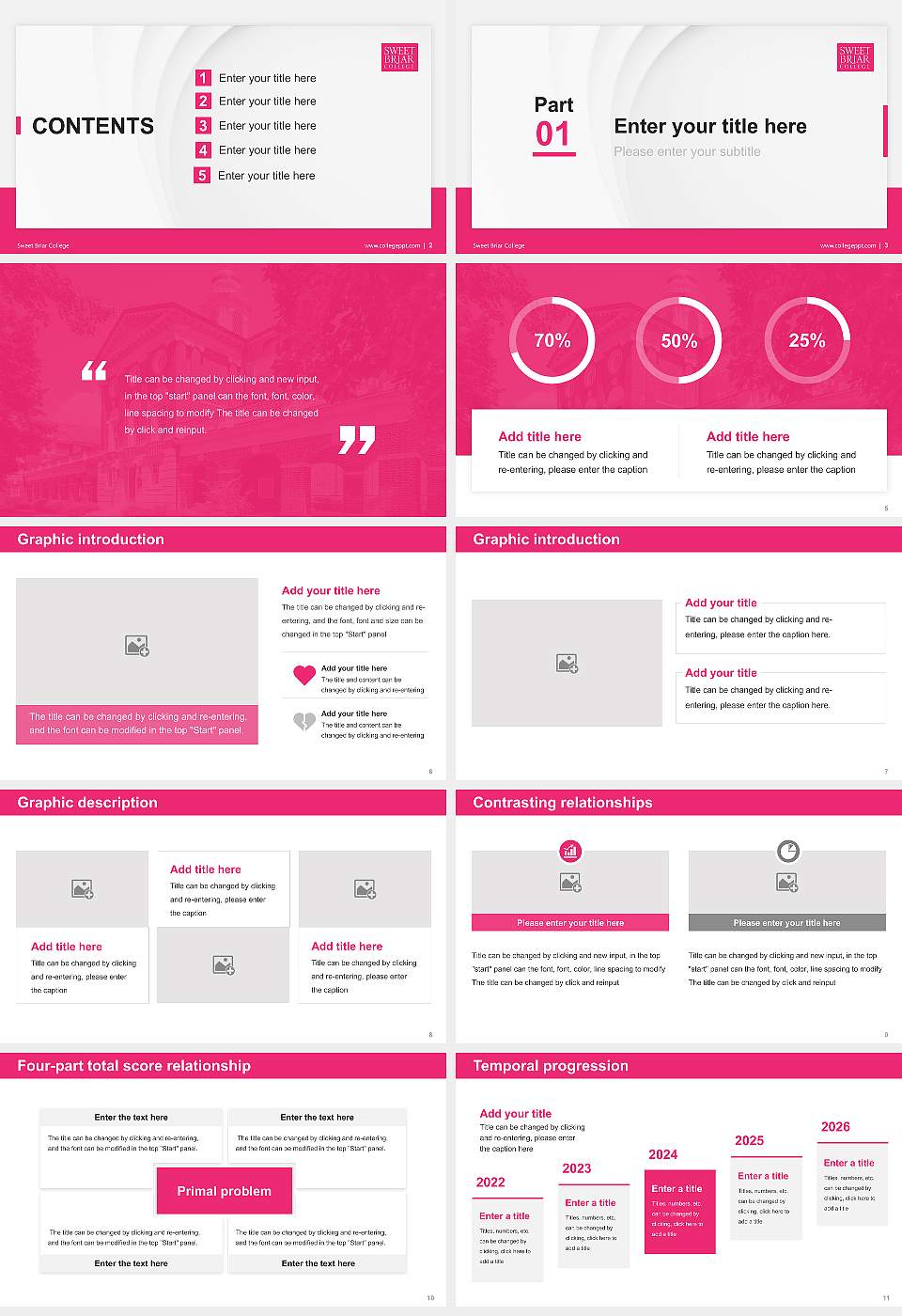 Sweet Briar College Thesis Proposal/Graduation Defense PPT Template16:9 ratio PPT effect preview image2