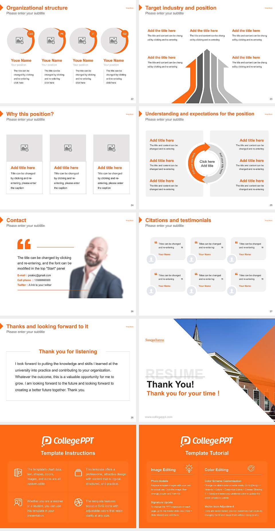 Susquehanna University Resume PPT Template4:3 ratio PPT effect preview image4
