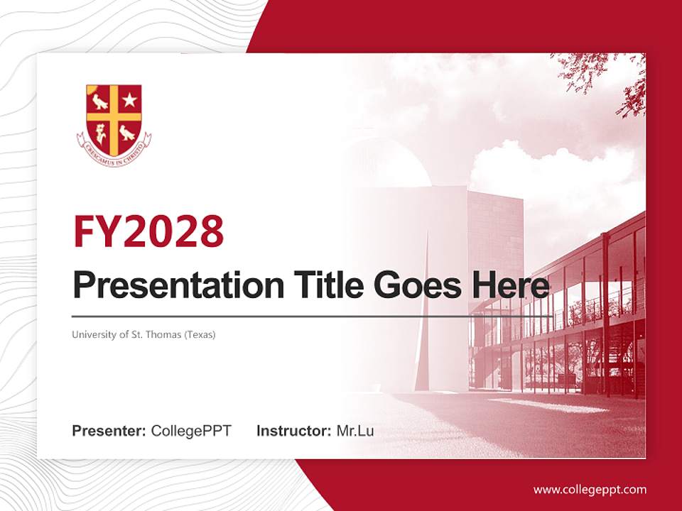 University of St. Thomas (Texas) Academic Presentation/Research Findings Report PPT Template4:3 ratio PPT effect preview image5