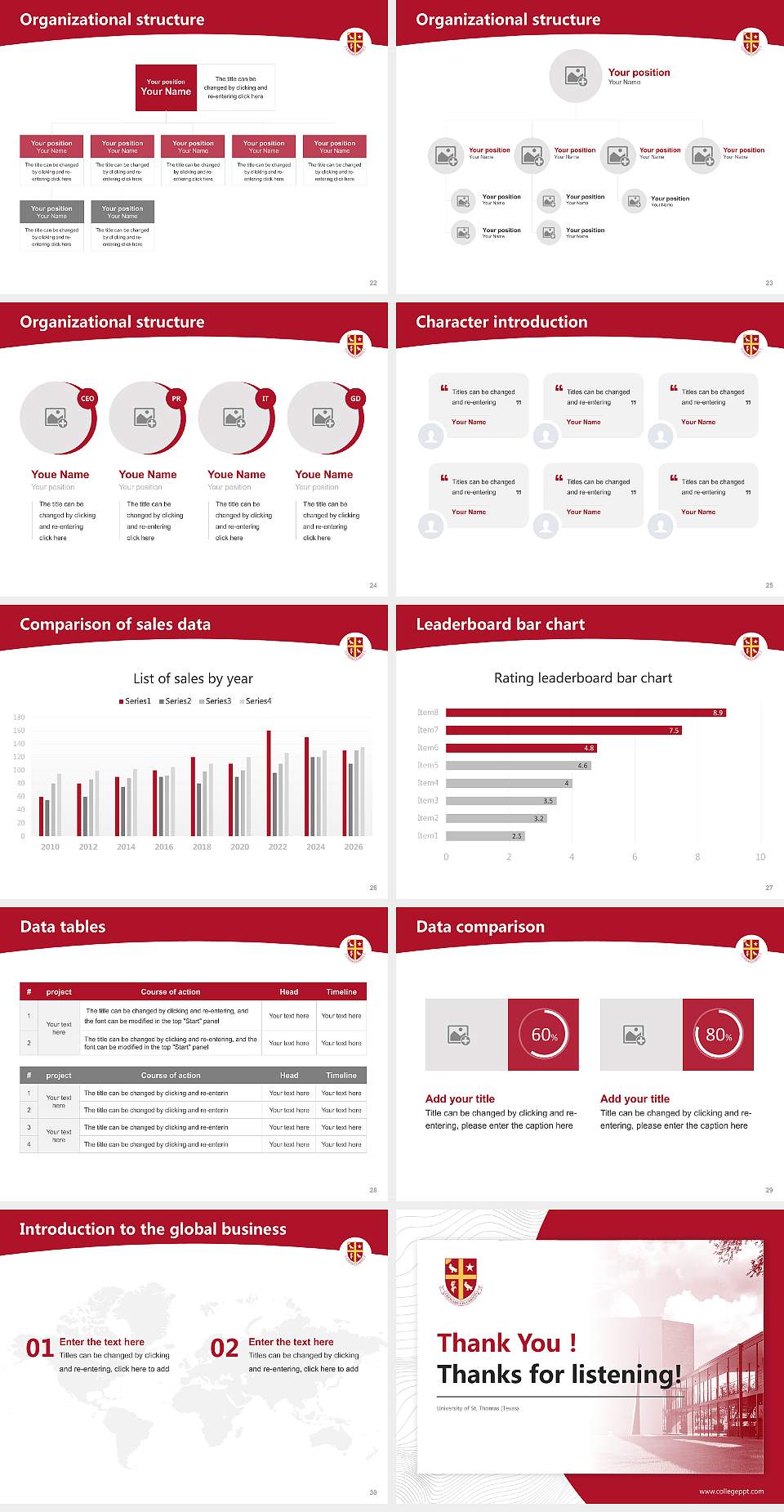 University of St. Thomas (Texas) Academic Presentation/Research Findings Report PPT Template4:3 ratio PPT effect preview image4