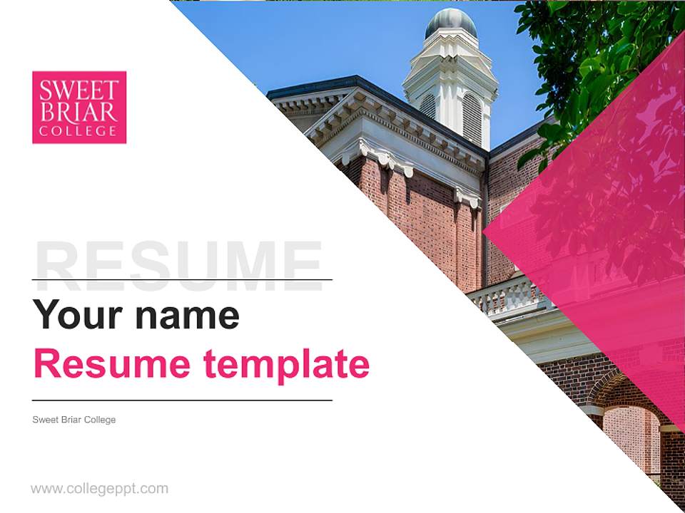 Sweet Briar College Resume PPT Template4:3 ratio PPT effect preview image5