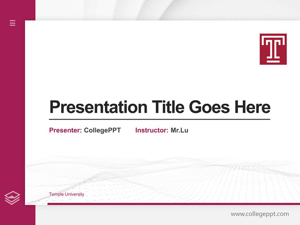 Temple University Thesis Proposal/Graduation Defense PPT Template4:3 ratio PPT effect preview image5