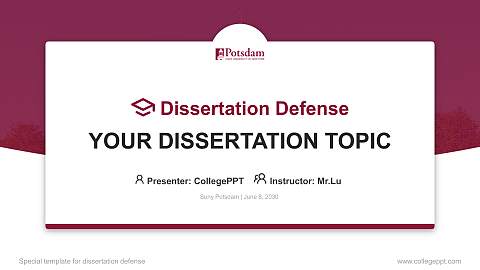 Suny Potsdam Graduation Thesis Defense PPT Template