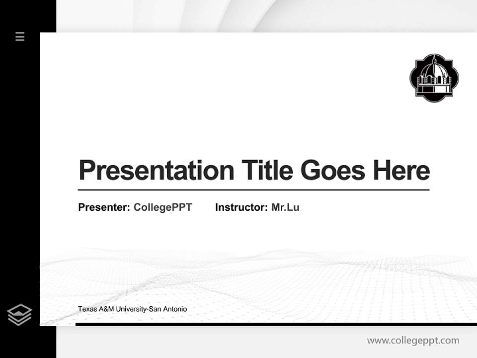 Texas A&M University-San Antonio Thesis Proposal/Graduation Defense PPT Template4:3 ratio PPT effect preview image5