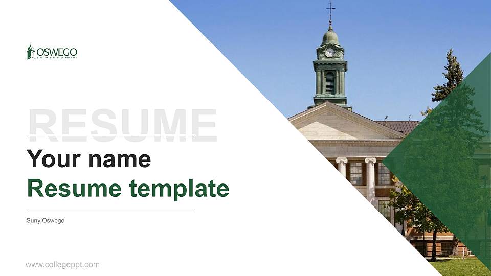 Suny Oswego Resume PPT Template16:9 ratio PPT effect preview image