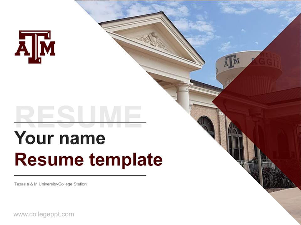 Texas a & M University-College Station Resume PPT Template4:3 ratio PPT effect preview image5