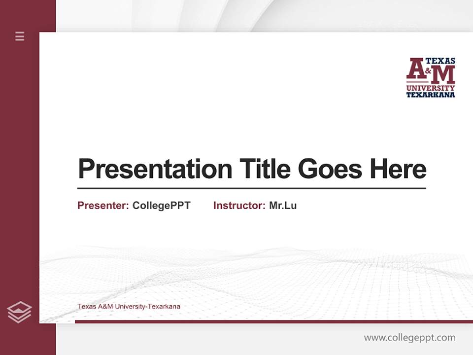 Texas A&M University-Texarkana Thesis Proposal/Graduation Defense PPT Template4:3 ratio PPT effect preview image5