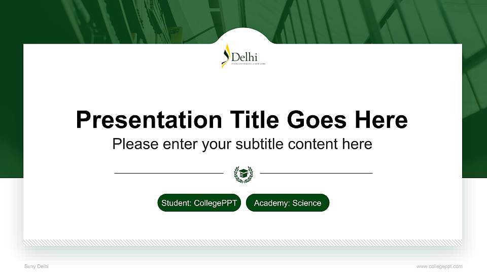 Suny Delhi National Scholarship Defense PPT Template16:9 ratio PPT effect preview image