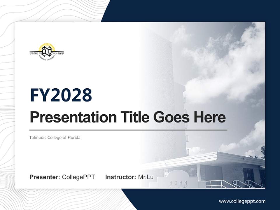 Talmudic College of Florida Academic Presentation/Research Findings Report PPT Template4:3 ratio PPT effect preview image5