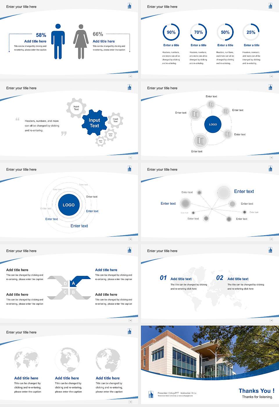 Tennessee State University Course/Courseware Creation PPT Template16:9 ratio PPT effect preview image4