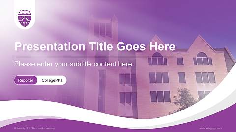 University of St. Thomas (Minnesota) Lecture Sharing and Networking Event PPT Template