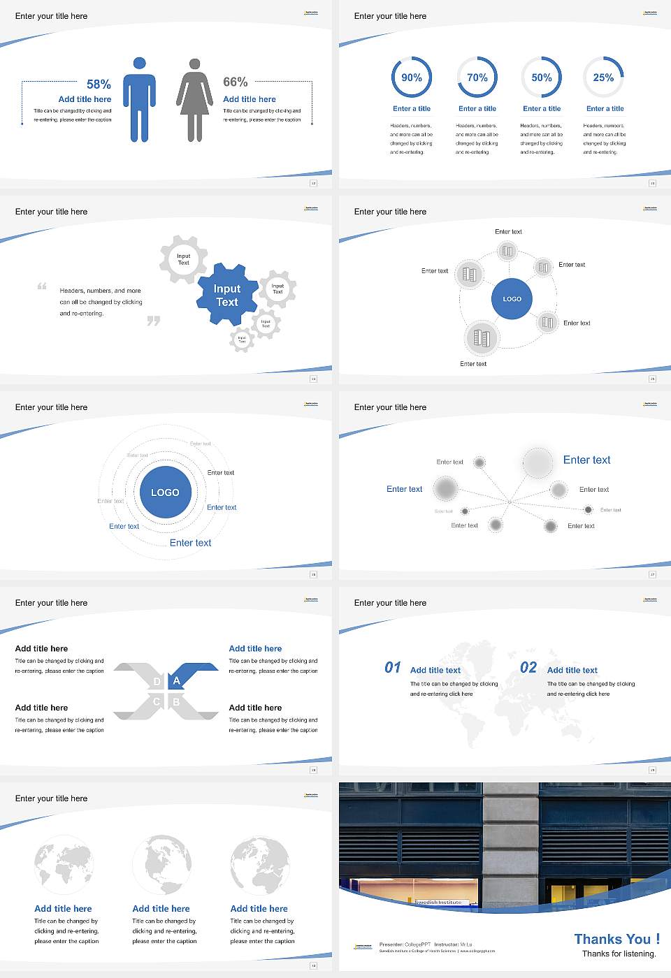 Swedish Institute a College of Health Sciences Course/Courseware Creation PPT Template16:9 ratio PPT effect preview image4