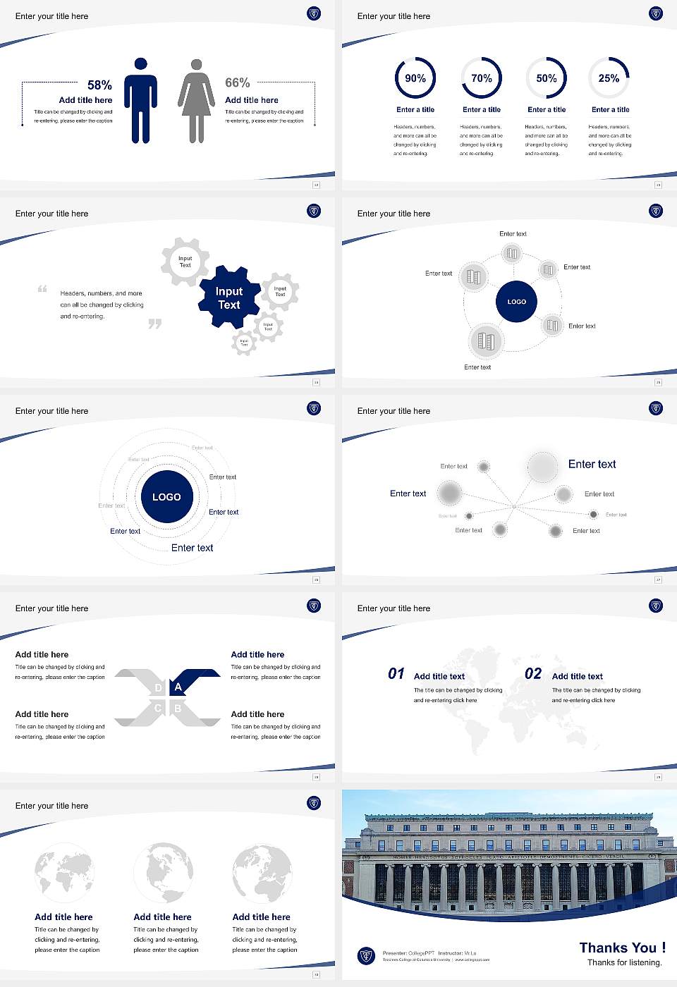 Teachers College at Columbia University Course/Courseware Creation PPT Template16:9 ratio PPT effect preview image4