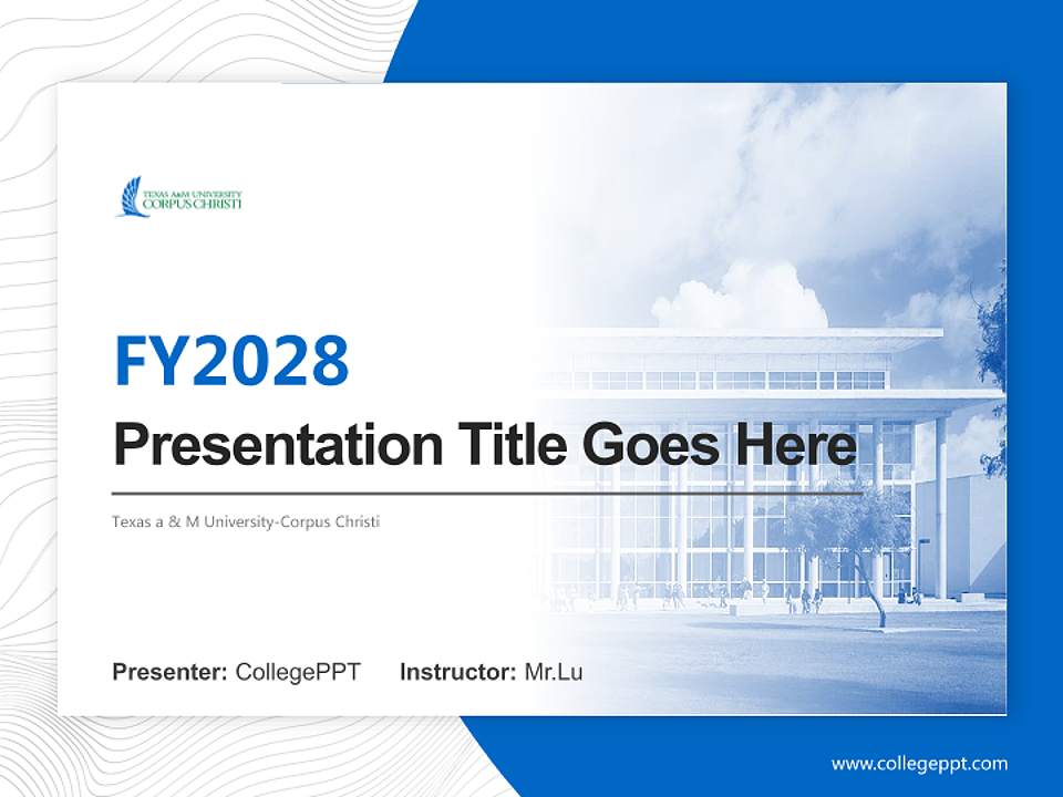 Texas a & M University-Corpus Christi Academic Presentation/Research Findings Report PPT Template4:3 ratio PPT effect preview image5