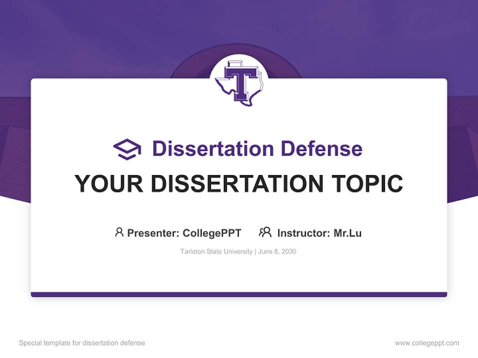 Tarleton State University Graduation Thesis Defense PPT Template4:3 ratio PPT effect preview image7