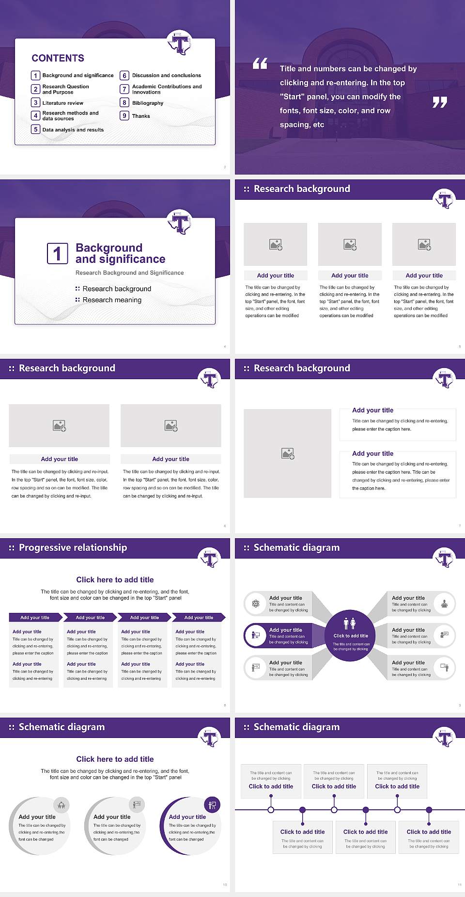 Tarleton State University Graduation Thesis Defense PPT Template4:3 ratio PPT effect preview image2