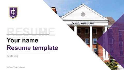 Taylor University Resume PPT Template