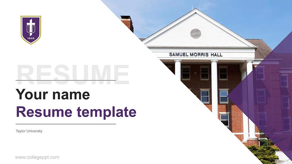 Taylor University Resume PPT Template16:9 ratio PPT effect preview image