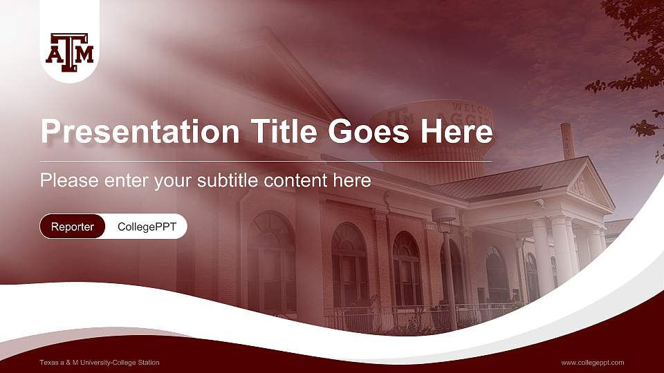 Texas a & M University-College Station Lecture Sharing and Networking Event PPT Template16:9 ratio PPT effect preview image