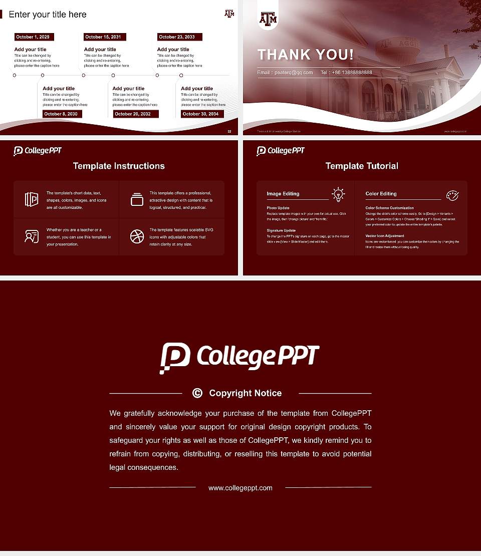 Texas a & M University-College Station Lecture Sharing and Networking Event PPT Template16:9 ratio PPT effect preview image4