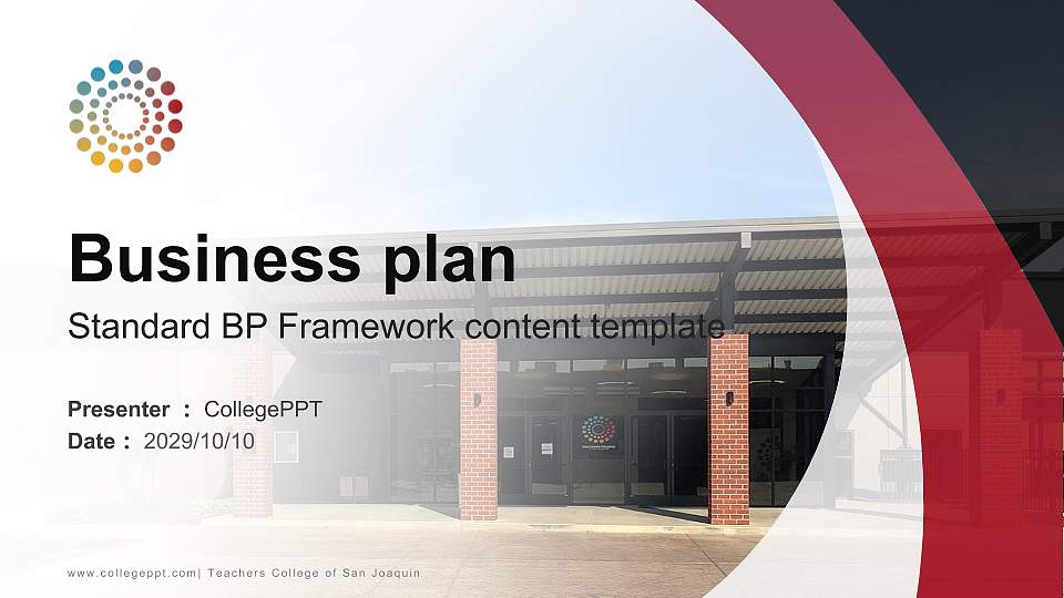 Teachers College of San Joaquin Competition/Entrepreneurship Contest PPT Template16:9 ratio PPT effect preview image