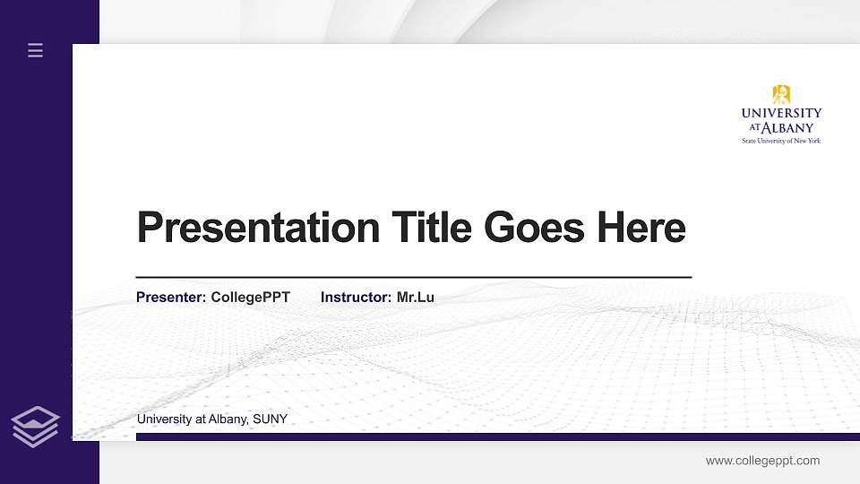 University at Albany, SUNY Thesis Proposal/Graduation Defense PPT Template16:9 ratio PPT effect preview image