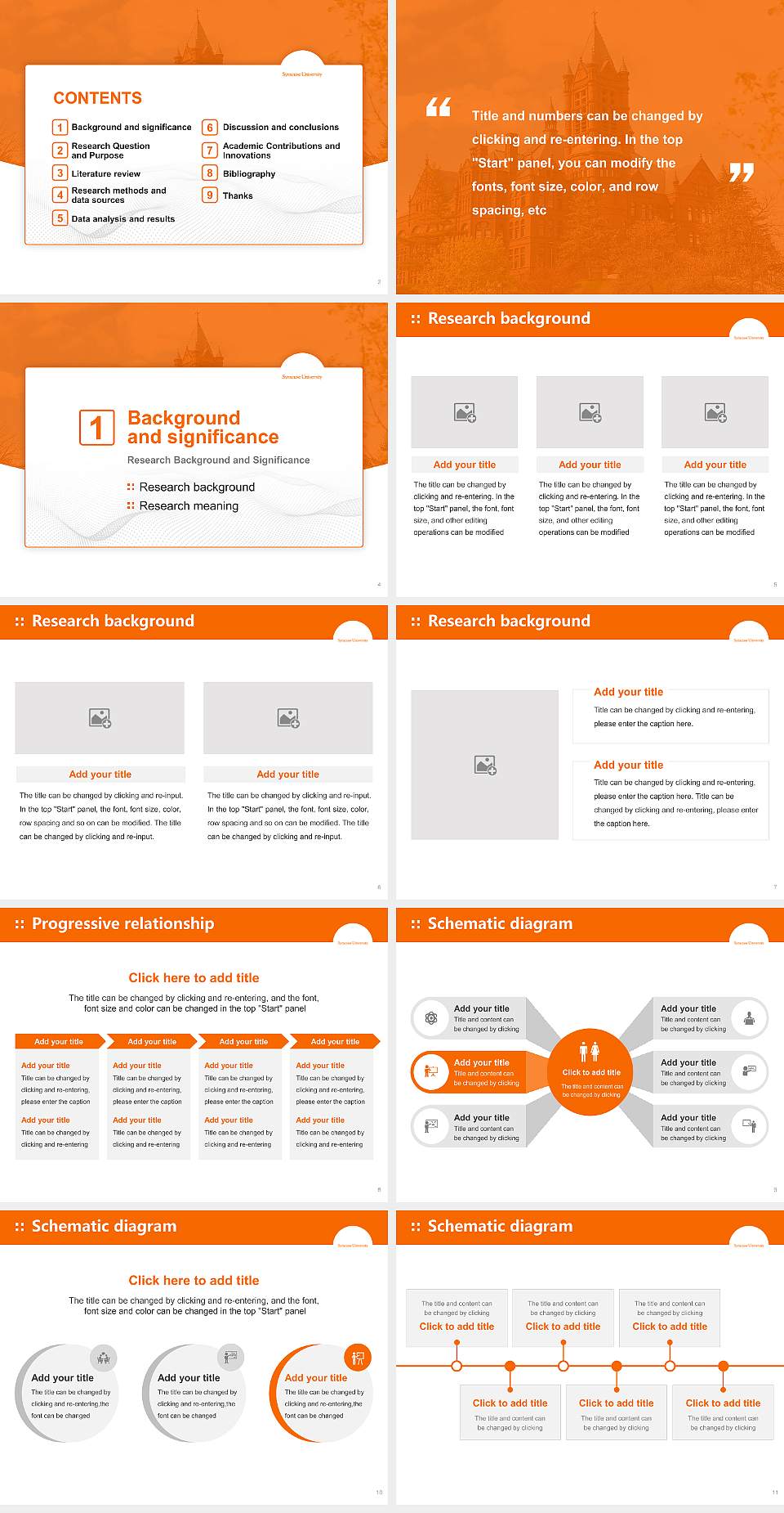 Syracuse University Graduation Thesis Defense PPT Template4:3 ratio PPT effect preview image2