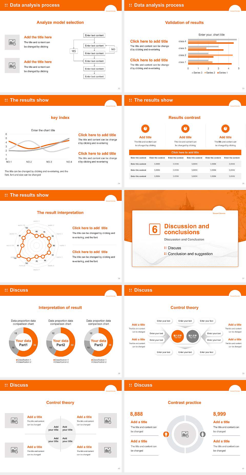 Syracuse University Graduation Thesis Defense PPT Template4:3 ratio PPT effect preview image5
