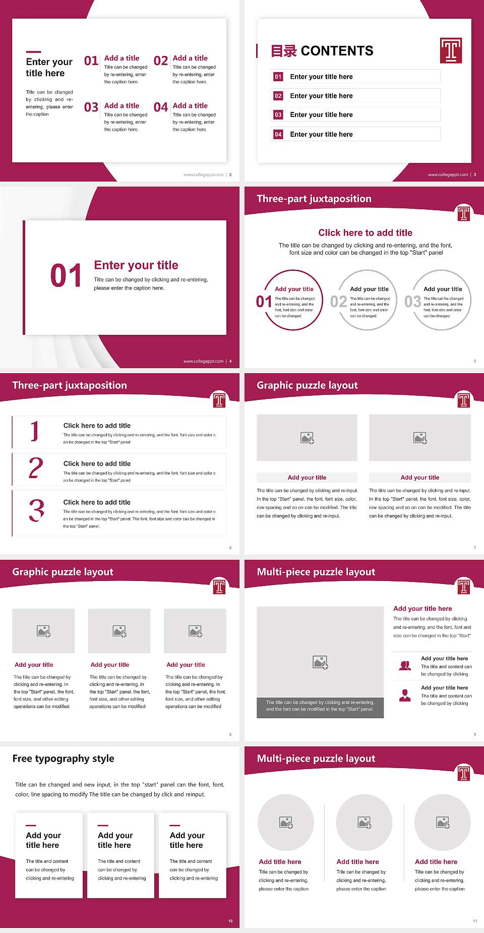 Temple University Academic Presentation/Research Findings Report PPT Template4:3 ratio PPT effect preview image2