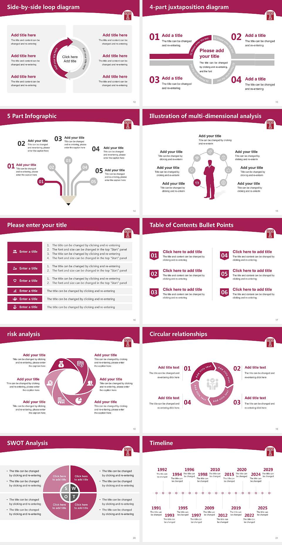 Temple University Academic Presentation/Research Findings Report PPT Template4:3 ratio PPT effect preview image3
