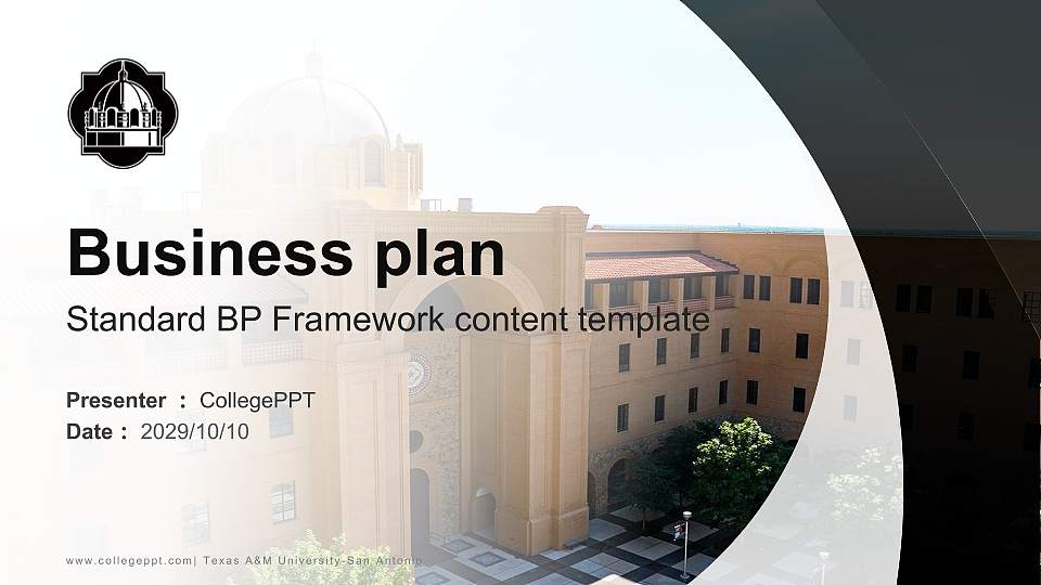 Texas A&M University-San Antonio Competition/Entrepreneurship Contest PPT Template16:9 ratio PPT effect preview image
