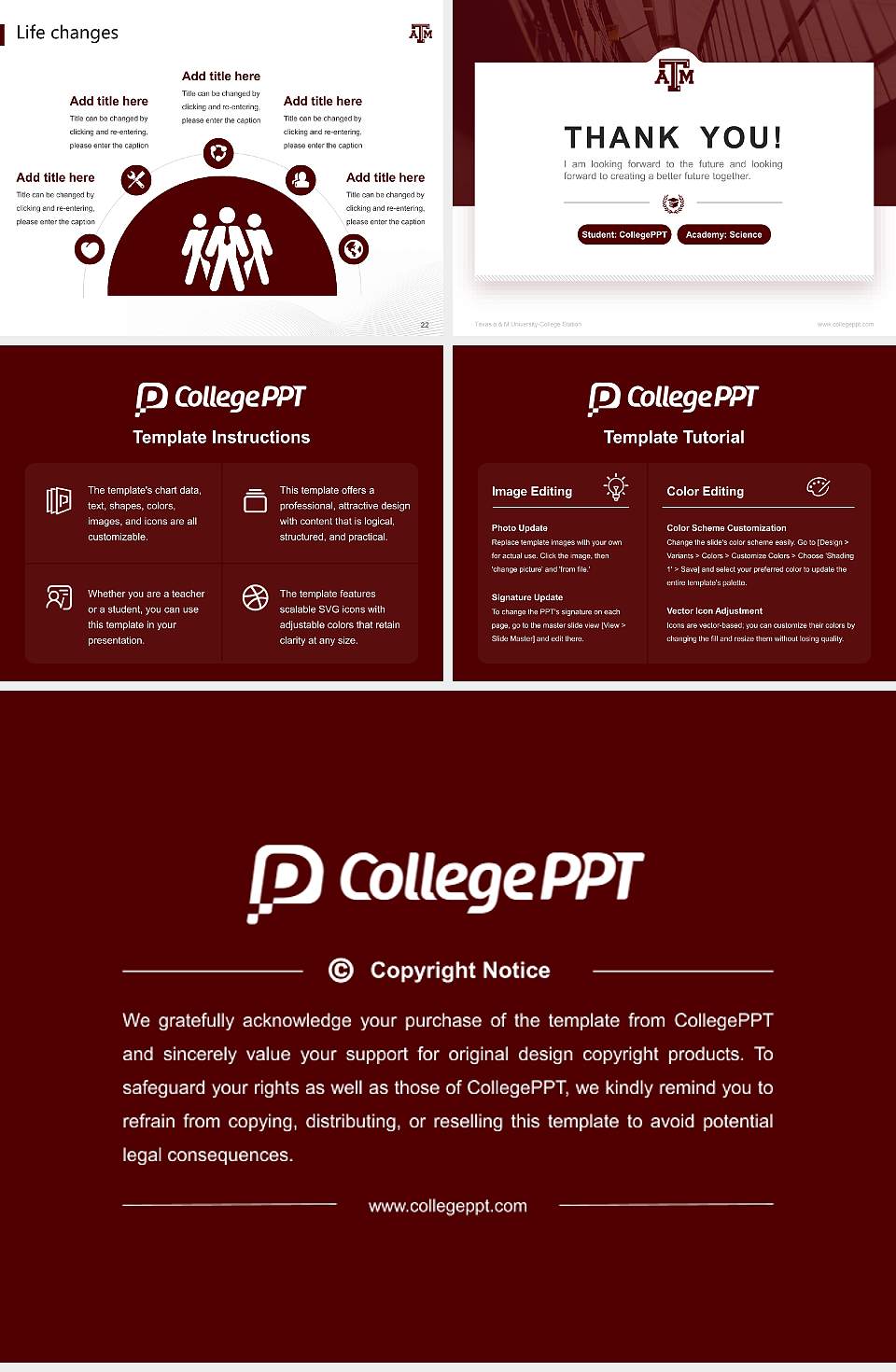 Texas a & M University-College Station National Scholarship Defense PPT Template4:3 ratio PPT effect preview image4