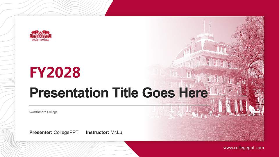 Swarthmore College Academic Presentation/Research Findings Report PPT Template16:9 ratio PPT effect preview image