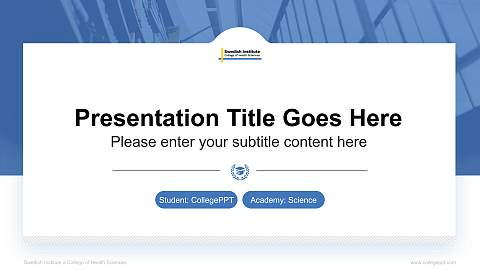 Swedish Institute a College of Health Sciences National Scholarship Defense PPT Template